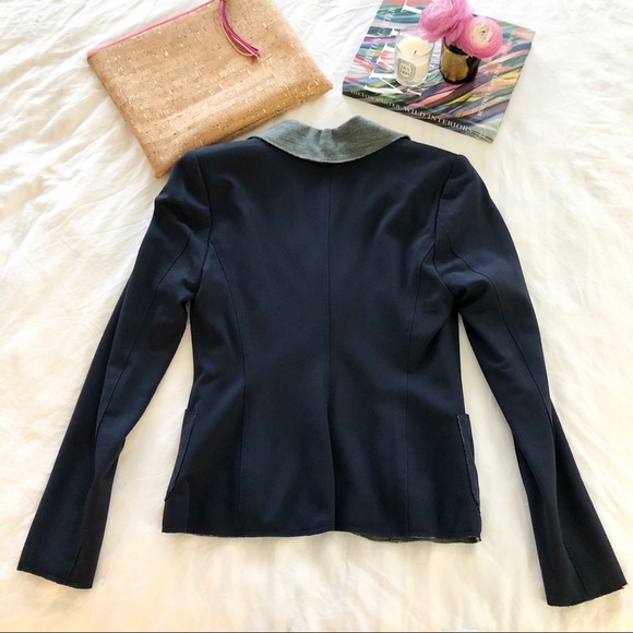 Tracy Reese Navy Grey Blazer Coatigan (S) - Picture 11 of 15